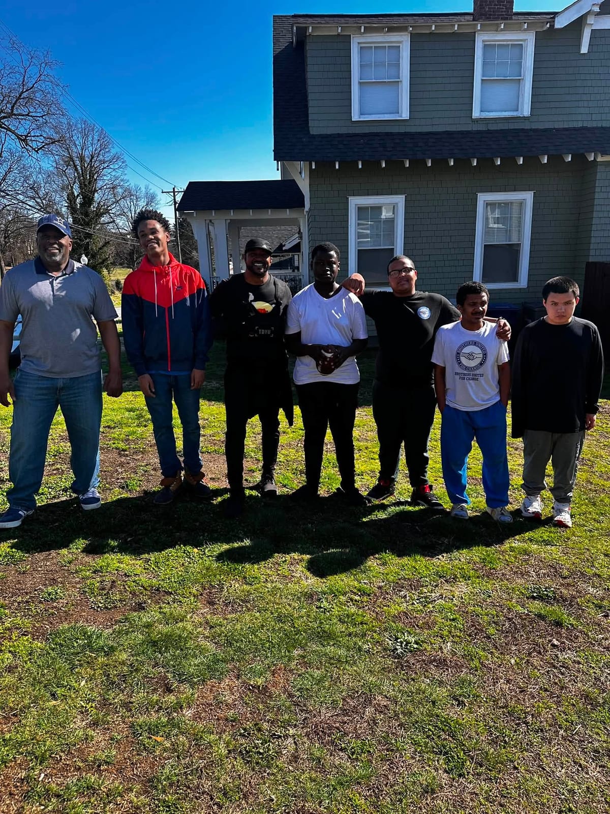 BUFC members and youth at community cookout